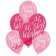 Bedruckte Latexballons zu Babyparty, Geburt und Taufe eines Mädchens in Pink und Rosa