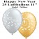 Luftballons zu Silvester und Neujahr, Happy New Year, gold, silber, 25 Stück