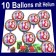 Luftballons Zahl 18 zum 18. Geburtstag, 10 Ballons mit Helium zum Versand im Karton auf die Geburtstagsparty