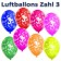 Luftballons Zahl 3 zum 3. Geburtstag, 5 Stück, bunt