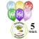 Luftballons mit der Zahl 6 zum 6. Geburtstag, 5 Stück, bunt gemischt, 30-33 cm