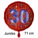 Großer Zahl 30 Luftballon aus Folie zum 30. Geburtstag, 71 cm, Rot/Blau, heliumgefüllt