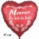 Mama du bist die Beste! Herzluftballon in  Satinrot, 45 cm, mit Helium