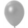 Rundballons, Latexballons Metallic in Silber, 12 cm