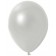 Rundballons, Latexballons Metallic in Weiß, 12 cm
