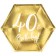 40. Geburtstag Pappteller mit goldenem Metallicglanz
