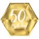 50. Geburtstag Pappteller mit goldenem Metallicglanz