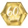 60. Geburtstag Pappteller mit goldenem Metallicglanz