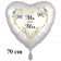 Großer Herzluftballon Mr. & Mrs. Golden Heart and Flowers, inklusive Helium