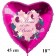 Mami ist die Beste! Luftballon in Herzform aus Folie, pinkfarben, mit Helium zum Muttertag