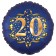 Satin Navy Blue Zahl 20 Luftballon aus Folie zum 20. Geburtstag, 45 cm, Satin Luxe