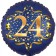 Satin Navy Blue Zahl 24 Luftballon aus Folie zum 23. Geburtstag, 45 cm, Satin Luxe