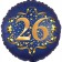 Satin Navy Blue Zahl 26 Luftballon aus Folie zum 26. Geburtstag, 45 cm, Satin Luxe