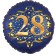Satin Navy Blue Zahl 28 Luftballon aus Folie zum 28. Geburtstag, 45 cm, Satin Luxe