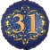 Satin Navy Blue Zahl 31 Luftballon aus Folie zum 31. Geburtstag, 45 cm, Satin Luxe