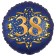 Satin Navy Blue Zahl 38 Luftballon aus Folie zum 38. Geburtstag, 45 cm, Satin Luxe
