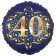 Satin Navy Blue Zahl 40 Luftballon aus Folie zum 40. Geburtstag, 45 cm, Satin Luxe, heliumgefüllt