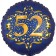 Satin Navy Blue Zahl 52 Luftballon aus Folie zum 52. Geburtstag, 45 cm, Satin Luxe