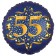 Satin Navy Blue Zahl 55 Luftballon aus Folie zum 55. Geburtstag, 45 cm, Satin Luxe