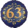 Satin Navy Blue Zahl 63 Luftballon aus Folie zum 63. Geburtstag, 45 cm, Satin Luxe