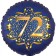 Satin Navy Blue Zahl 72 Luftballon aus Folie zum 72. Geburtstag, 45 cm, Satin Luxe
