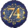 Satin Navy Blue Zahl 74 Luftballon aus Folie zum 74. Geburtstag, 45 cm, Satin Luxe