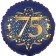 Satin Navy Blue Zahl 75 Luftballon aus Folie zum 75. Geburtstag, 45 cm, Satin Luxe