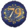Satin Navy Blue Zahl 79 Luftballon aus Folie zum 79. Geburtstag, 45 cm, Satin Luxe