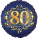 Satin Navy Blue Zahl 80 Luftballon aus Folie zum 80. Geburtstag, 45 cm, Satin Luxe, heliumgefüllt
