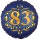 Satin Navy Blue Zahl 83 Luftballon aus Folie zum 83. Geburtstag, 45 cm, Satin Luxe, heliumgefüllt