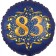 Satin Navy Blue Zahl 83 Luftballon aus Folie zum 83. Geburtstag, 45 cm, Satin Luxe