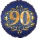 Satin Navy Blue Zahl 90 Luftballon aus Folie zum 90. Geburtstag, 45 cm, Satin Luxe
