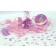 Tischdekoration, Button, Luftschlangen Konfetti und Puschel in Pink
