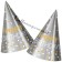 Happy Birthday Partyhüte in Gold und Silber, 12 Stück
