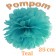 Pompom Teal, 25 cm