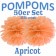 Pompoms Apricot, 25 cm, 50 Stück