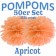 Pompoms Apricot, 25 cm, 50 Stück