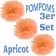 Pompoms Apricot, 3 Stück