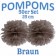 Pompoms Braun, 25 cm, 50 Stück