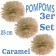 Pompoms Caramel, 25 cm, 3 Stück