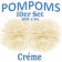 Pompoms Créme, 25 cm, 10 Stück