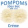 Pompoms Créme, 25 cm, 10 Stück