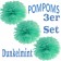 Pompoms Dunkelmint, 3 Stück