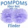 Pompoms Flieder, 25 cm, 10 Stück