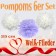 Pompoms in Flieder und Weiß, 25 cm, 6er Set