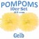 Pompoms Gelb, 25 cm, 10 Stück