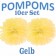 Pompoms Gelb, 10 Stück