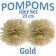 Pompoms Gold, 25 cm, 10 Stück
