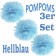 Pompoms Hellblau, 3 Stück