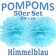 Pompoms Himmelblau, 25 cm, 50 Stück